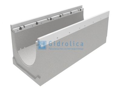 Лоток водоотводный бетонный коробчатый (СО-200мм), с оцинкованной насадкой, с уклоном 0,5% КUу 100.29,8 (20).45,5(38,5) - BGZ-V, № 32