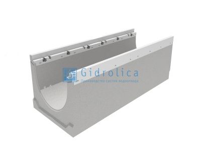 Лоток водоотводный бетонный коробчатый(СО-150мм), с оцинкованной насадкой, с уклоном 0,5% КUу 100.24,8 (15).24(17,5)-BGZ-V, № -1