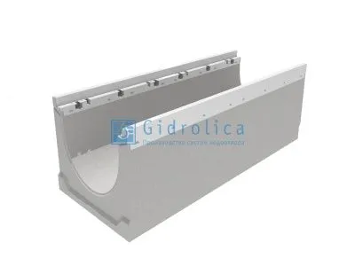 Лоток водоотводный бетонный коробчатый(СО-150мм), с оцинкованной насадкой, с уклоном 0,5% КUу 100.24,8 (15).39(32,5) - BGZ-V, № 30