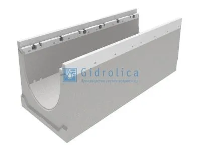 Лоток водоотводный бетонный коробчатый (СО-200мм), с оцинкованной насадкой КU 100.29,8 (20).49,5(42,5) - BGZ-V, №40-0